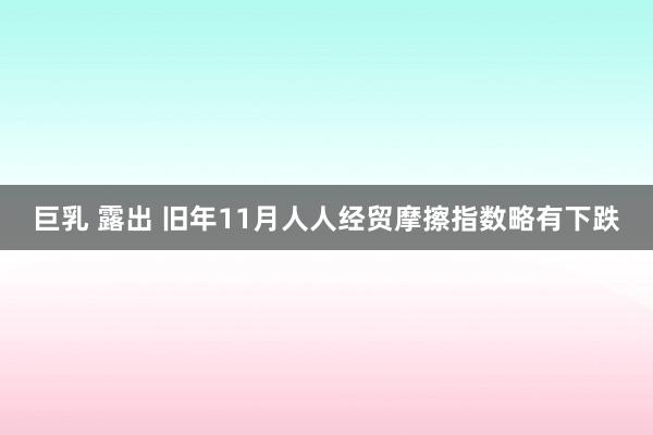 巨乳 露出 旧年11月人人经贸摩擦指数略有下跌